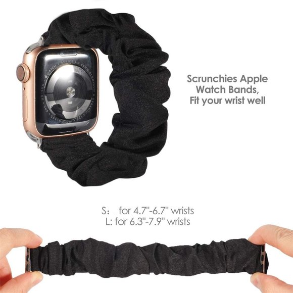 Black Scrunchie Apple Watch Wristband Bracelet